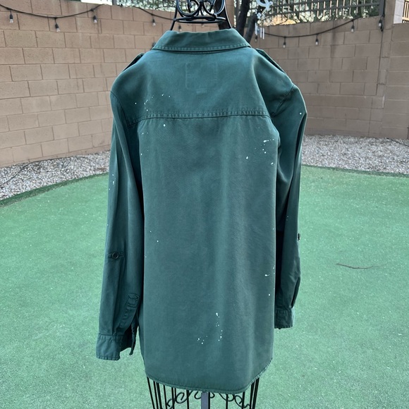 EUC Thread & Supply Paint Splatter Button Down Shirt Sz SX - Picture 2 of 6